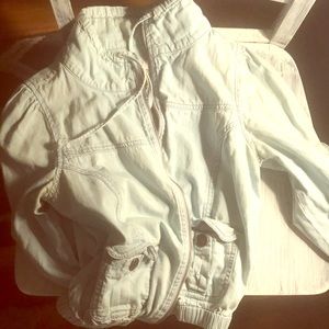 Light colored short light jean jacket